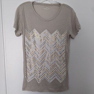 Gold and Silver Chevron J. Crew T-Shirt